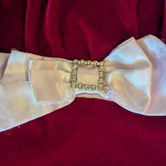 Red Holiday Christmas Velour Dress Girl Size 8 - Picture 3 of 4